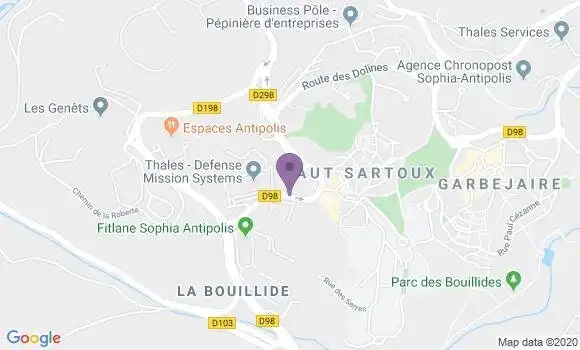Localisation BNP Paribas Agence de Valbonne Sophia Antipolis