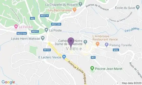 Localisation BNP Paribas Agence de Vence