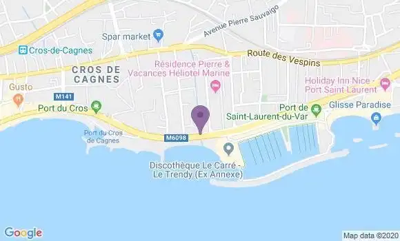 Localisation BNP Paribas Agence de Villeneuve Loubet