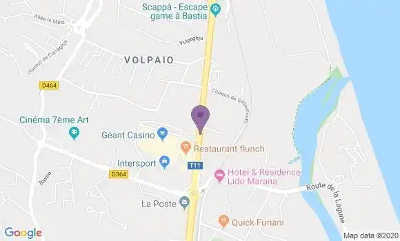 Localisation BNP Paribas Agence de Biguglia