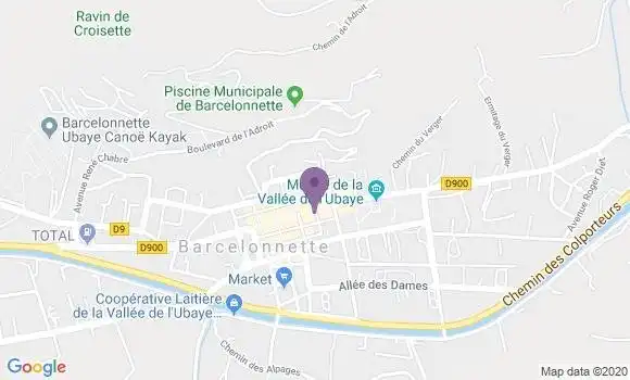 Localisation BNP Paribas Agence de Barcelonnette