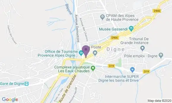 Localisation BNP Paribas Agence de Digne