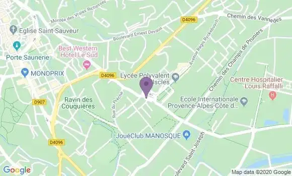 Localisation BNP Paribas Agence de Manosque le Forum