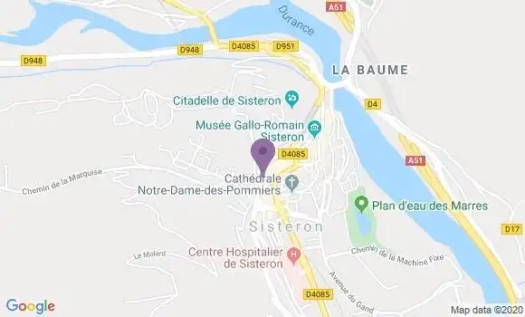 Localisation BNP Paribas Agence de Sisteron