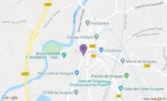 Localisation BNP Paribas Agence de Sorgues