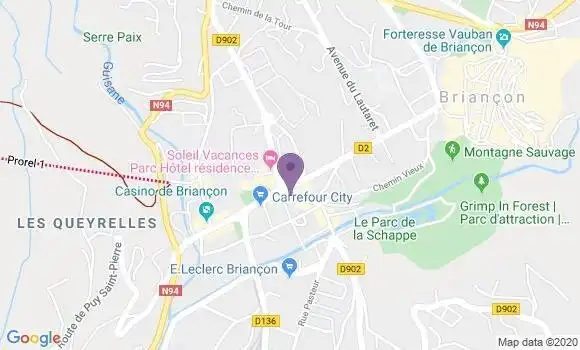 Localisation BNP Paribas Agence de Briançon Sainte Catherine