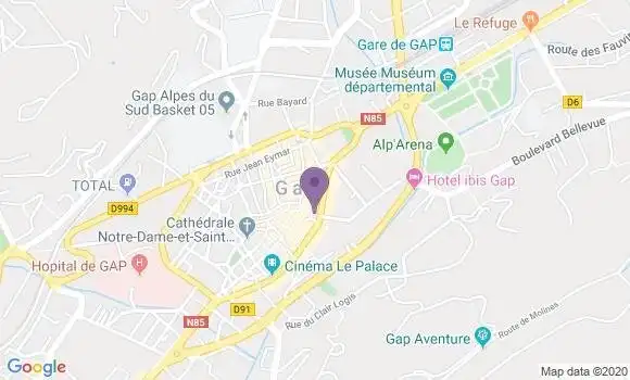 Localisation BNP Paribas Agence de Gap