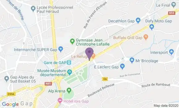 Localisation BNP Paribas Agence de Gap Foch