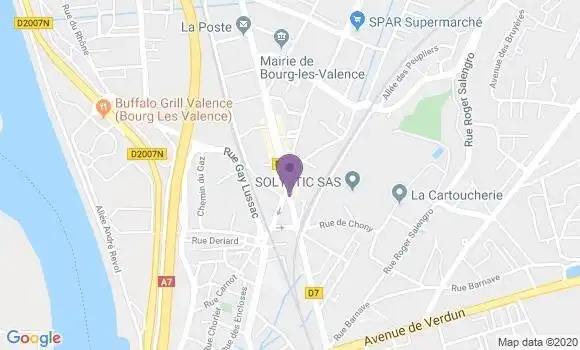 Localisation BNP Paribas Agence de Bourg lès Valence