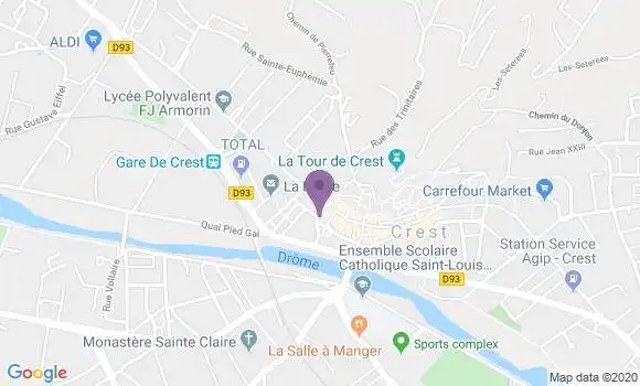Localisation BNP Paribas Agence de Crest