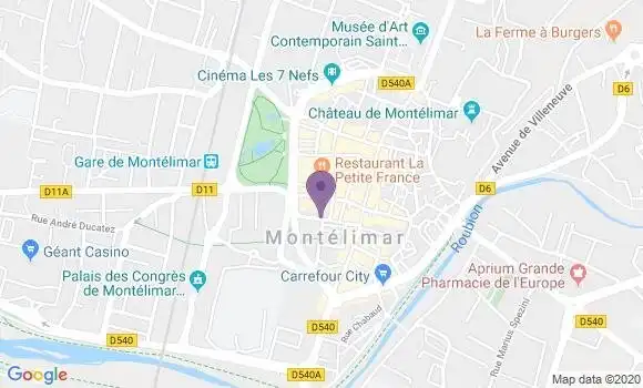 Localisation BNP Paribas Agence de Montélimar