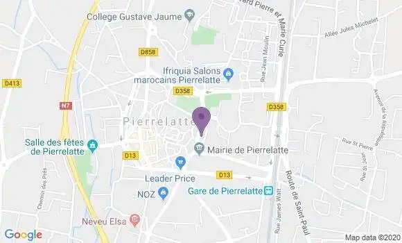 Localisation BNP Paribas Agence de Pierrelatte