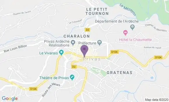 Localisation BNP Paribas Agence de Privas