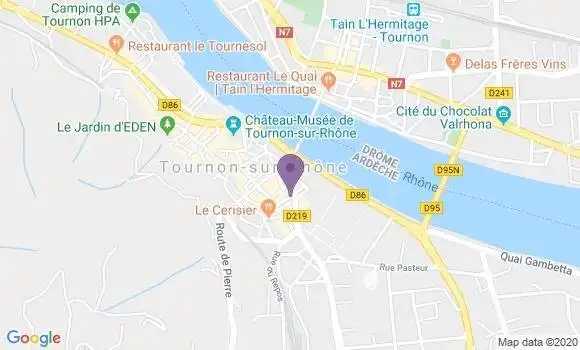 Localisation BNP Paribas Agence de Tournon sur Rhône
