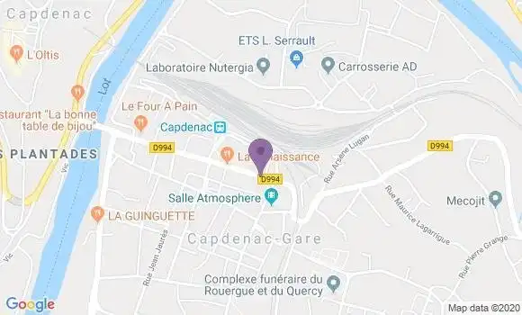Localisation BNP Paribas Agence de Capdenac Gare
