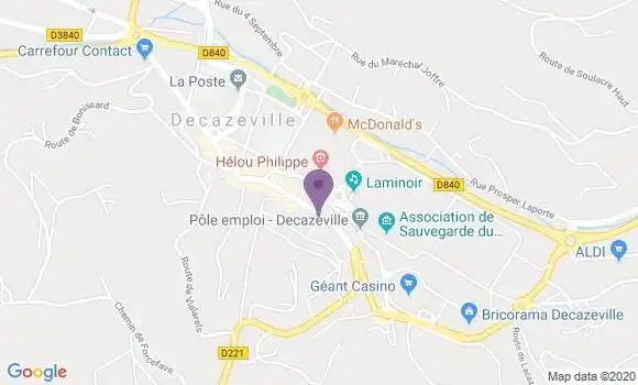 Localisation BNP Paribas Agence de Decazeville