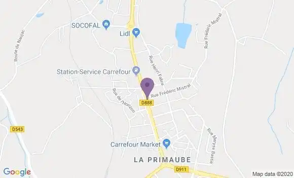 Localisation BNP Paribas Agence de La Primaube