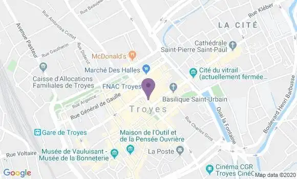 Localisation LCL Agence de Troyes République