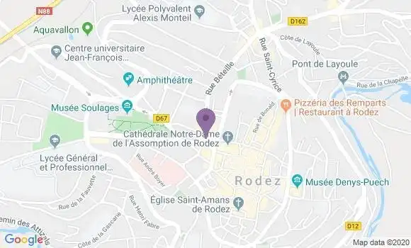 Localisation BNP Paribas Agence de Rodez
