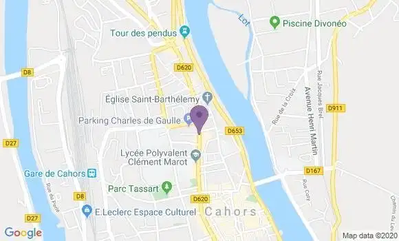 Localisation BNP Paribas Agence de Cahors