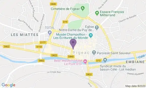 Localisation BNP Paribas Agence de Figeac