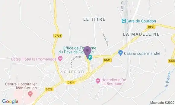 Localisation BNP Paribas Agence de Gourdon