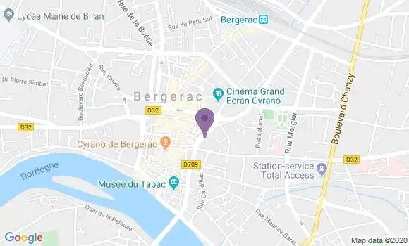Localisation BNP Paribas Agence de Bergerac