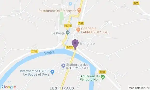 Localisation BNP Paribas Agence de Le Bugue