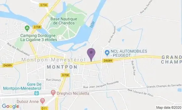 Localisation BNP Paribas Agence de Montpon Ménestérol