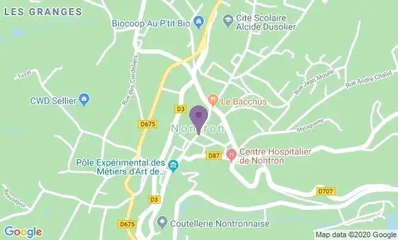Localisation BNP Paribas Agence de Nontron