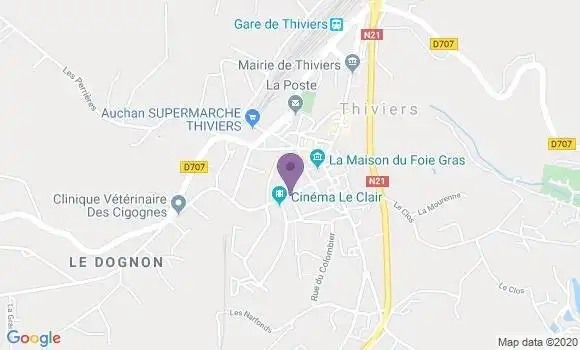 Localisation BNP Paribas Agence de Thiviers