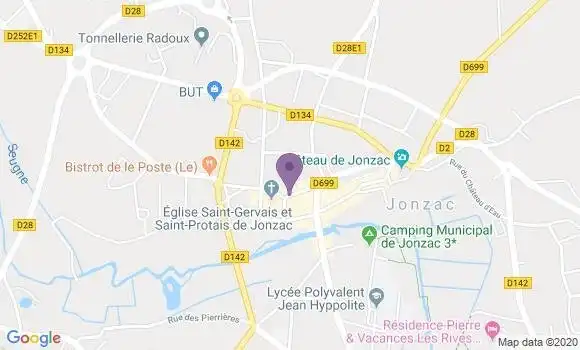 Localisation BNP Paribas Agence de Jonzac
