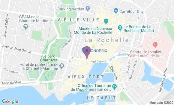 Localisation BNP Paribas Agence de La Rochelle