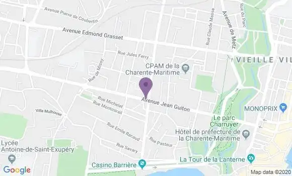 Localisation BNP Paribas Agence de La Rochelle Coligny