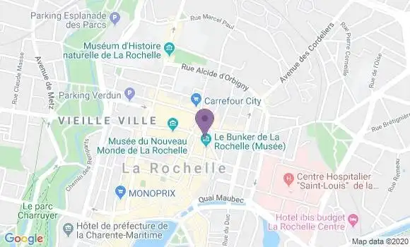 Localisation BNP Paribas Agence de La Rochelle Marché