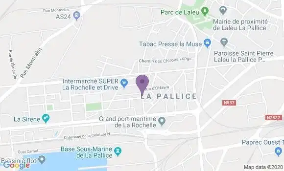 Localisation BNP Paribas Agence de La Rochelle Pallice