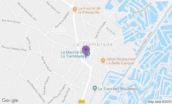 Localisation BNP Paribas Agence de La Tremblade