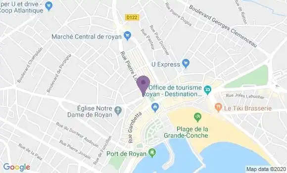 Localisation BNP Paribas Agence de Royan