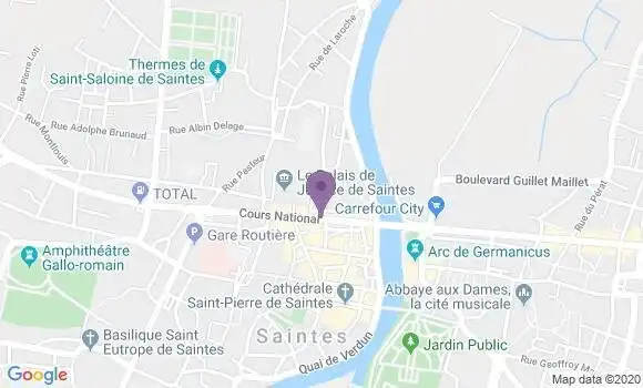 Localisation BNP Paribas Agence de Saintes