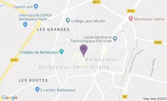Localisation BNP Paribas Agence de Barbézieux Saint Hilaire