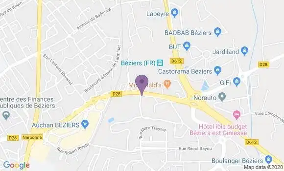 Localisation LCL Agence de Béziers Domitienne