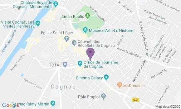 Localisation BNP Paribas Agence de Cognac