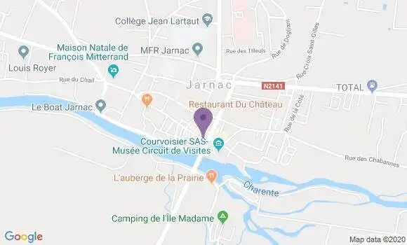 Localisation BNP Paribas Agence de Jarnac