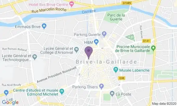 Localisation BNP Paribas Agence de Brive la Gaillarde