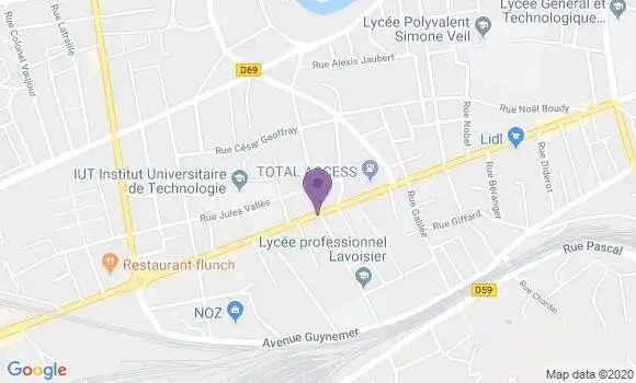 Localisation BNP Paribas Agence de Brive la Gaillarde Estavel