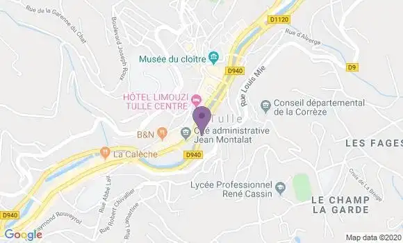 Localisation BNP Paribas Agence de Tulle