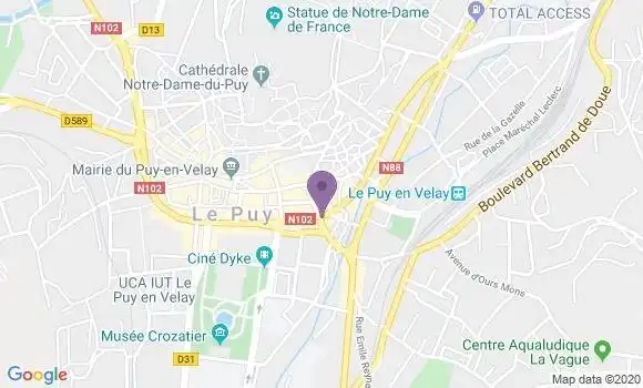 Localisation BNP Paribas Agence de Le Puy