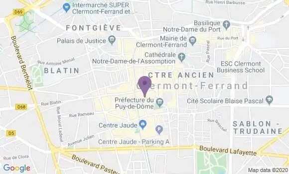 Localisation BNP Paribas Agence de Clermont Ferrand Jaude