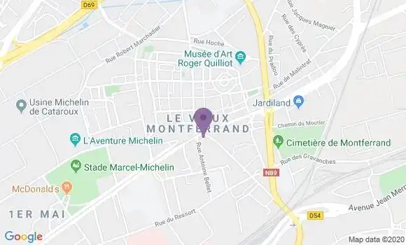 Localisation BNP Paribas Agence de Clermont Ferrand Montferrand