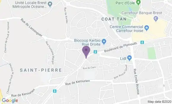 Localisation LCL Agence de Brest Iroise